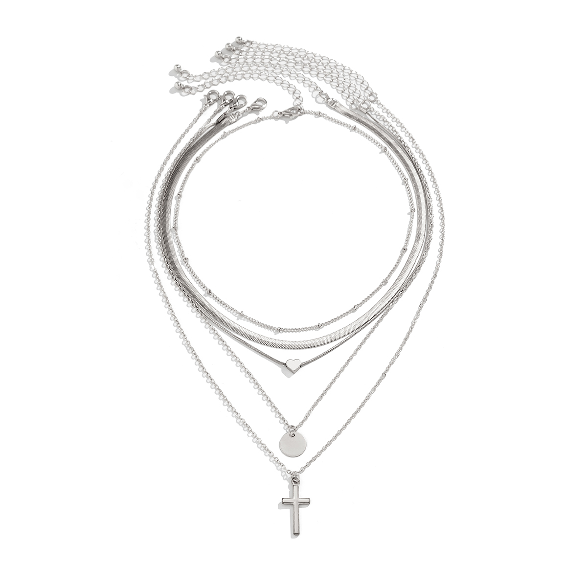 Lässig Einfacher Stil Pendeln Irregulär Kreuzen Runden Legierung Kupfer Halskette Mit Anhänger display picture 4