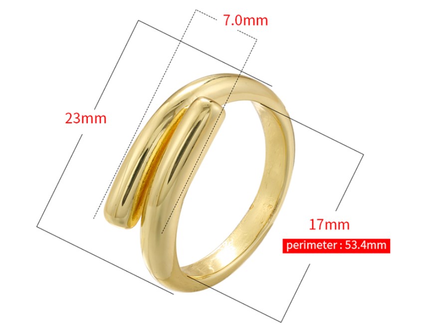 Casual Vintage Style Simple Style Irregular Water Droplets Copper 18k Gold Plated Open Rings In Bulk display picture 17
