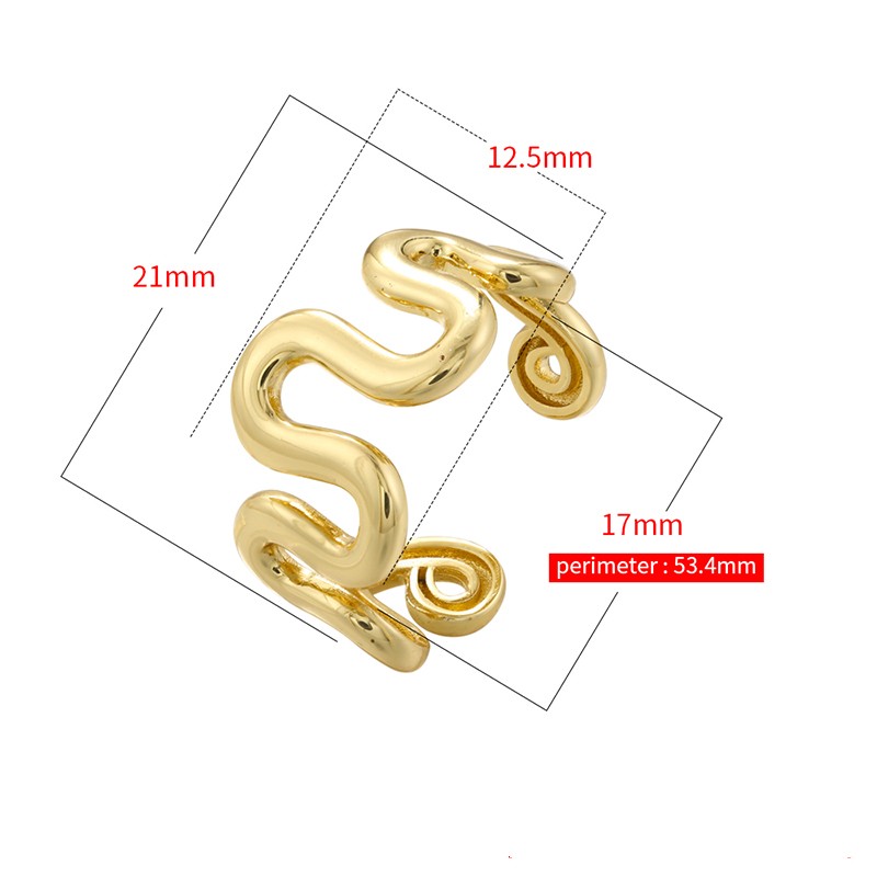 Casual Vintage Style Simple Style Irregular Water Droplets Copper 18k Gold Plated Open Rings In Bulk display picture 18