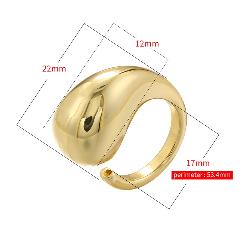Casual Vintage Style Simple Style Irregular Water Droplets Copper 18k Gold Plated Open Rings In Bulk display picture 20