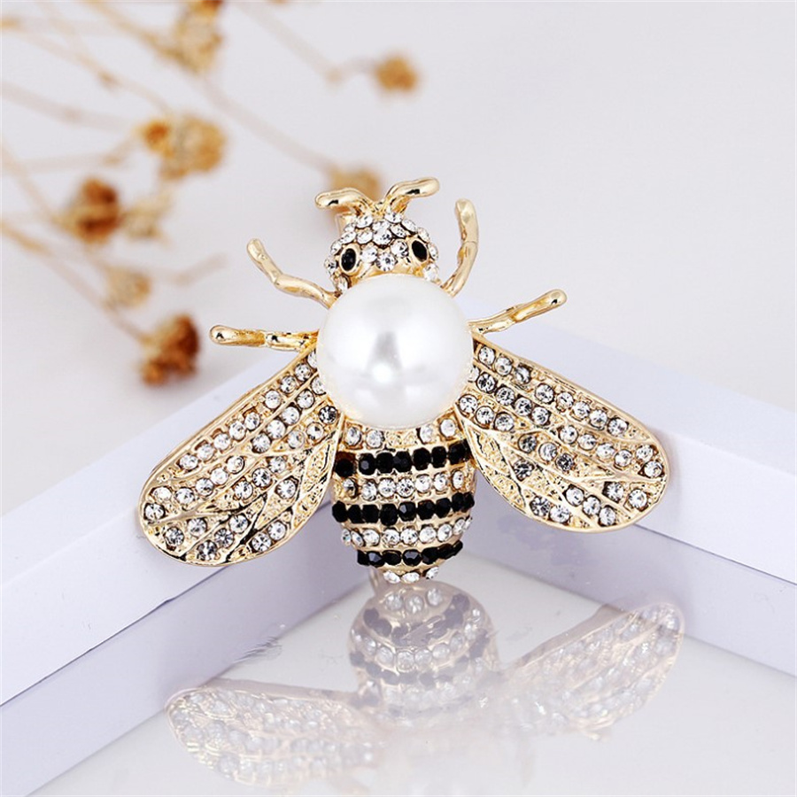 Dame Vêtement De Rue Abeille Alliage Incruster Strass Femmes Broches display picture 3