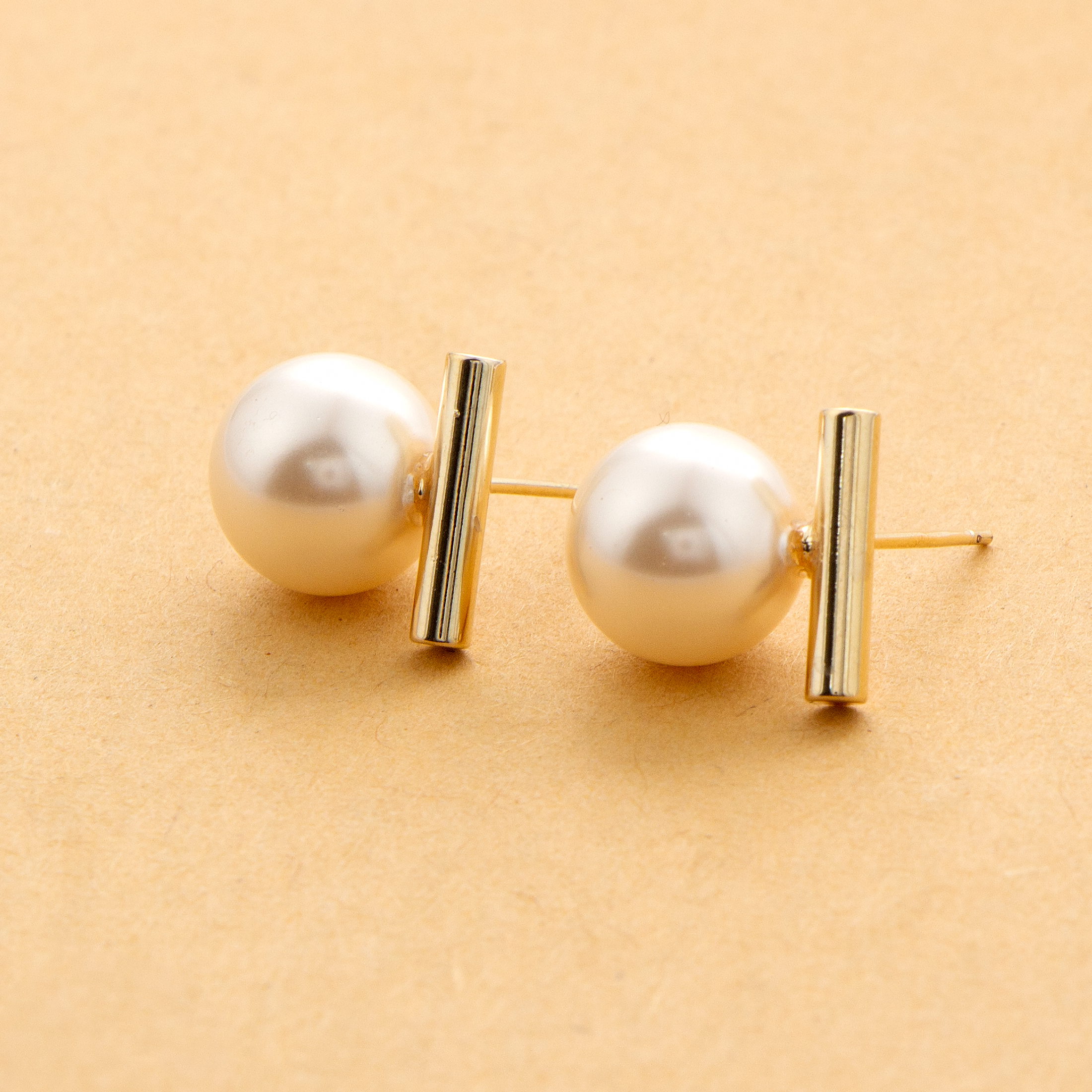 1 Pair Simple Style Geometric Round Plating Copper Ear Studs display picture 5