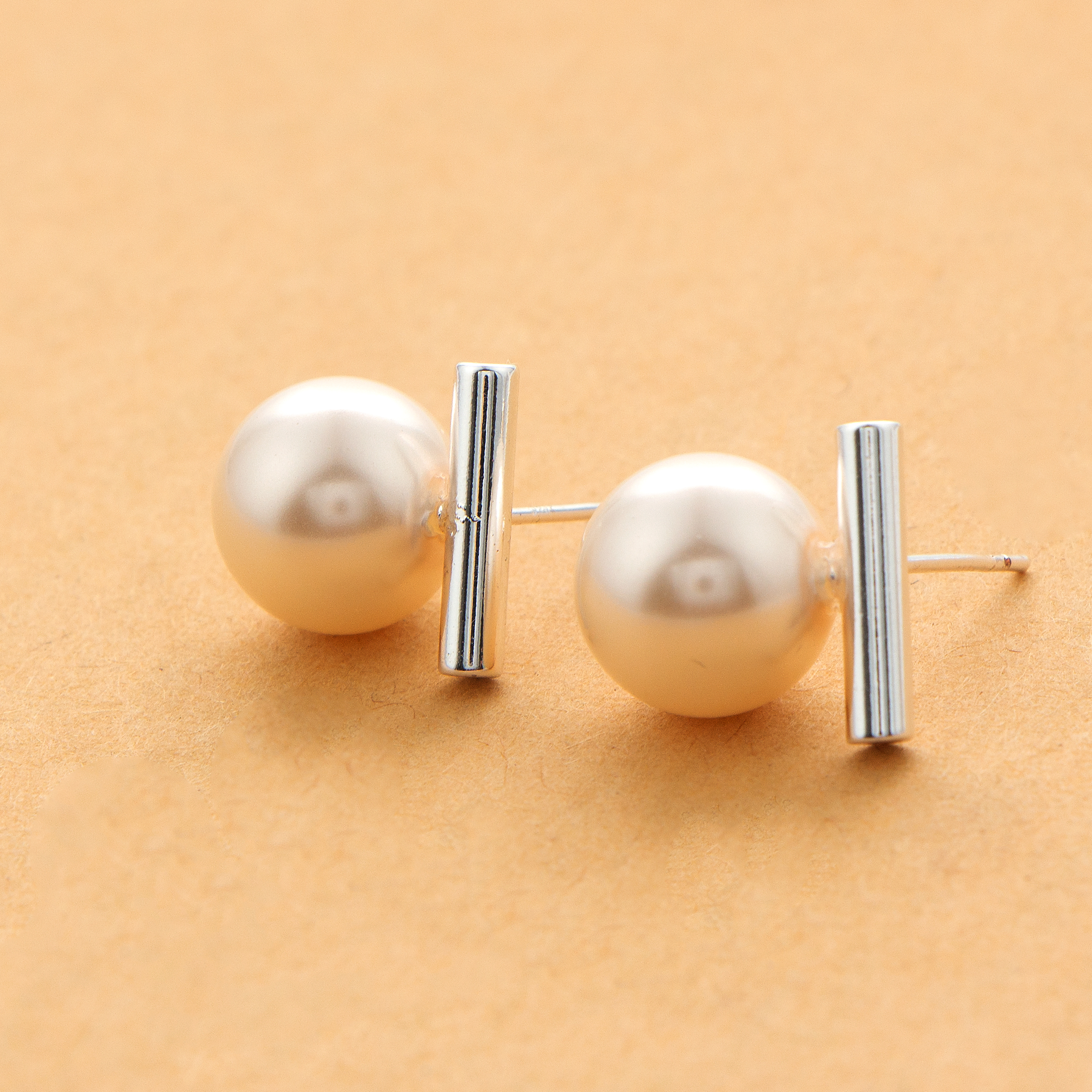 1 Pair Simple Style Geometric Round Plating Copper Ear Studs display picture 3