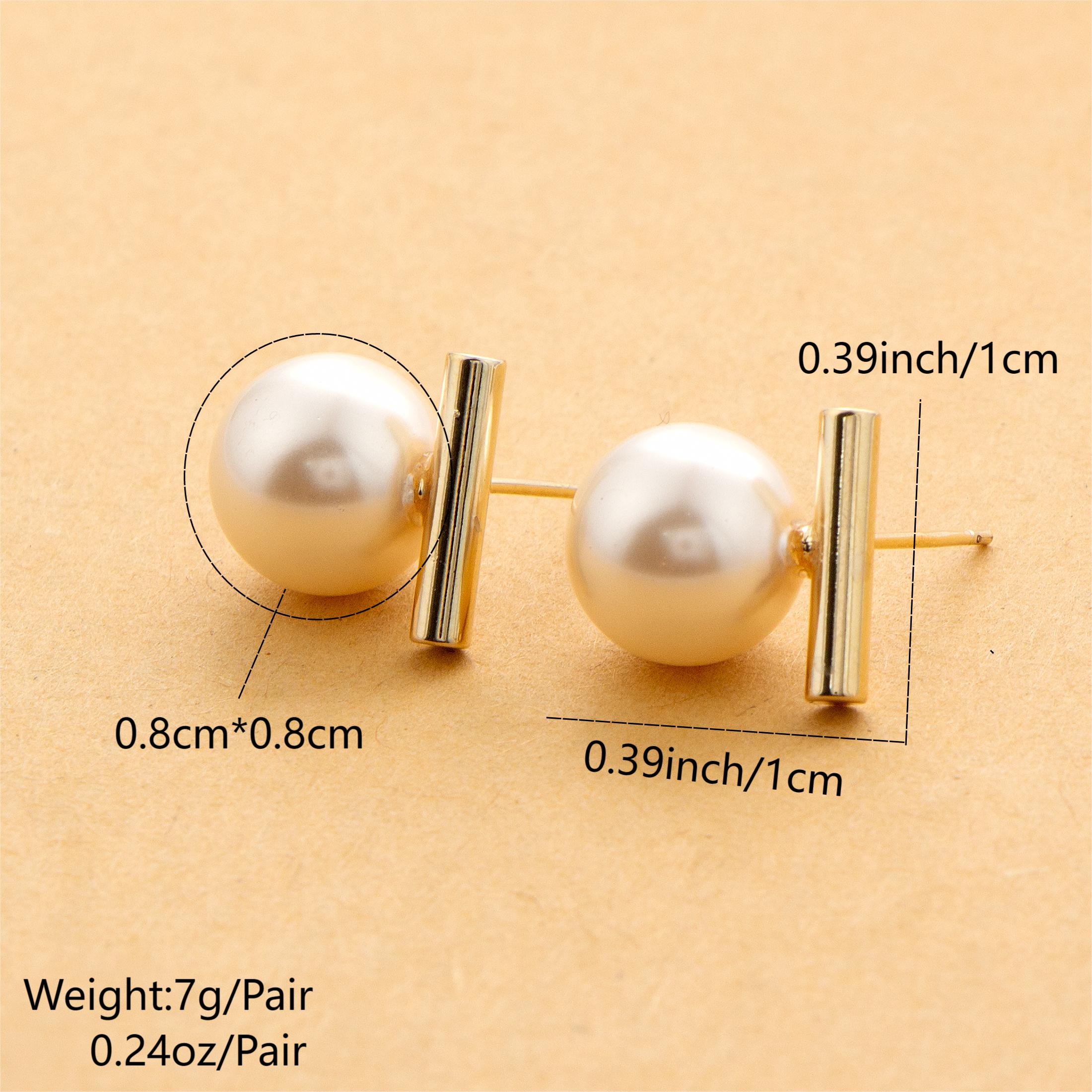1 Pair Simple Style Geometric Round Plating Copper Ear Studs display picture 1