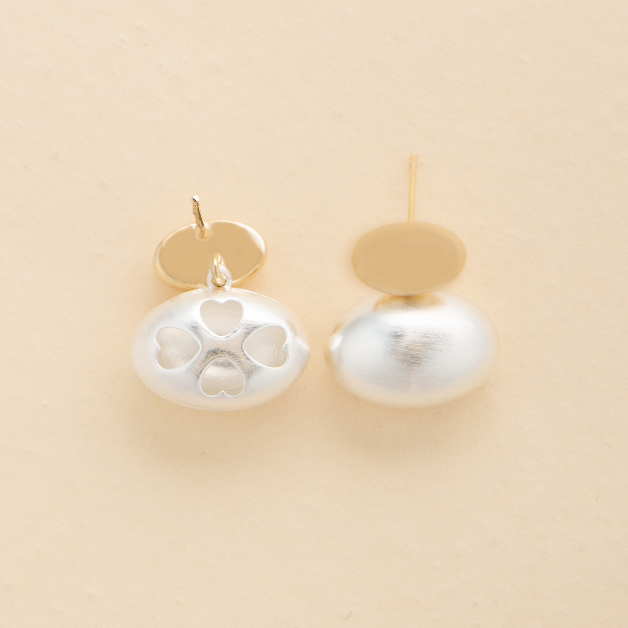 1 Paire Style Simple Géométrique Ovale Placage Incruster Le Cuivre Perle Boucles D'oreilles display picture 3