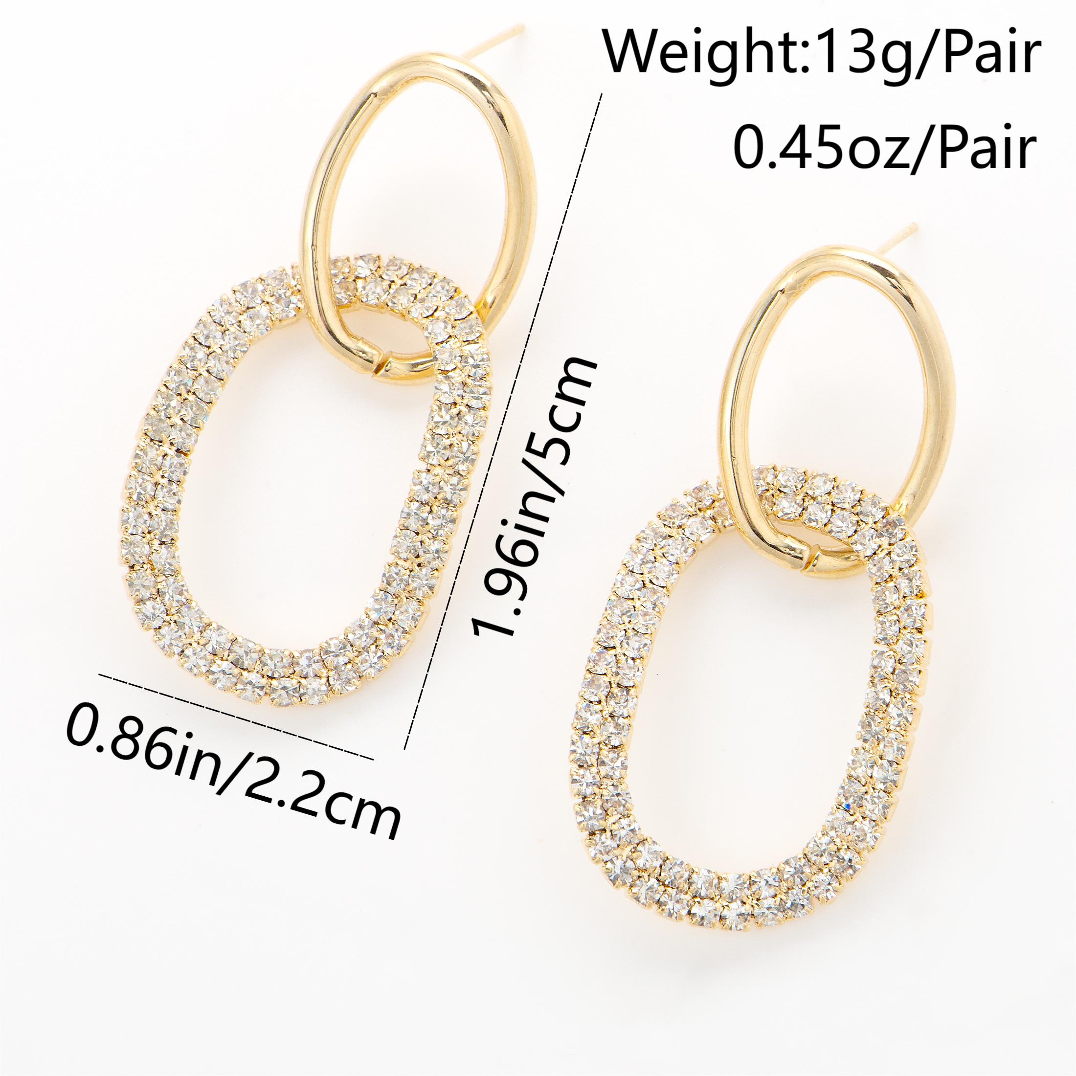 1 Pair Hip-hop Exaggerated Geometric Circle Plating Inlay Copper Zircon Ear Studs display picture 1