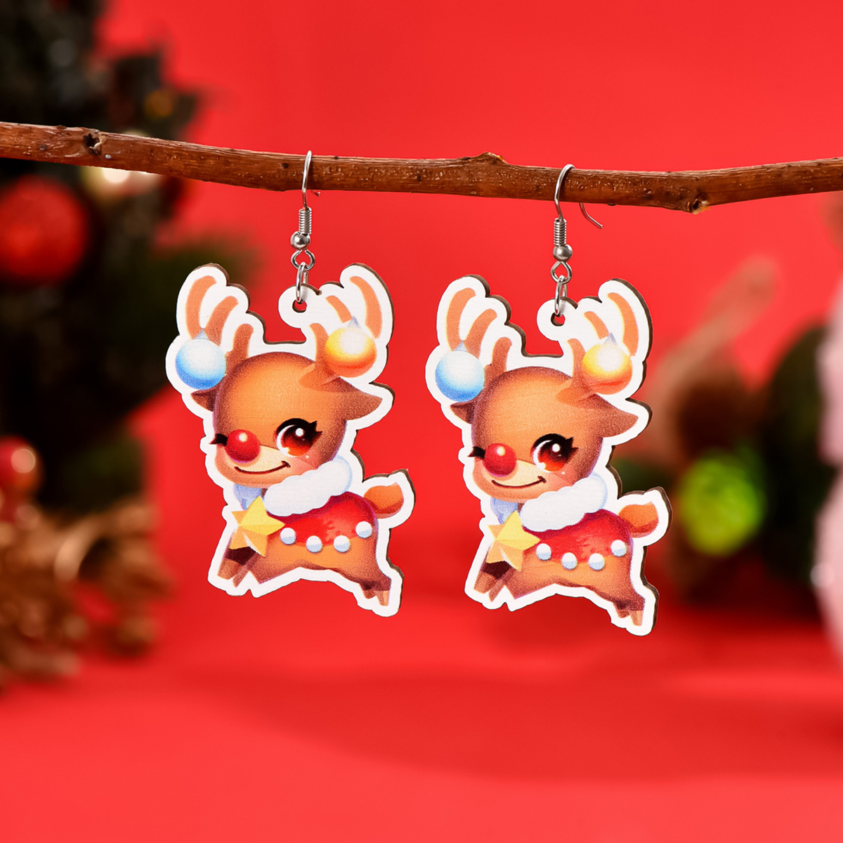 1 Pair Cute Santa Claus Wood Ear Hook display picture 14