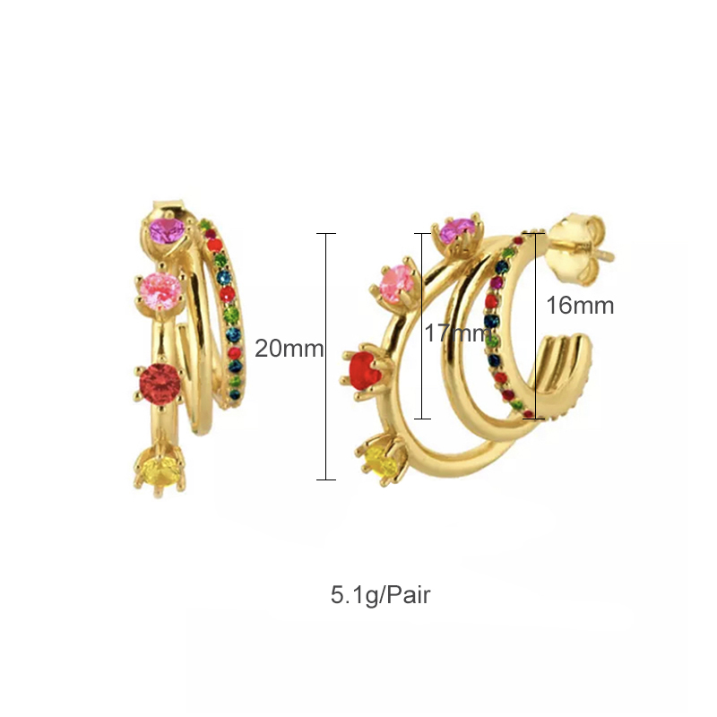 1 Piece 1 Pair Ig Style Lady Circle Tassel Plating Inlay Copper Zircon 18k Gold Plated Earrings display picture 2