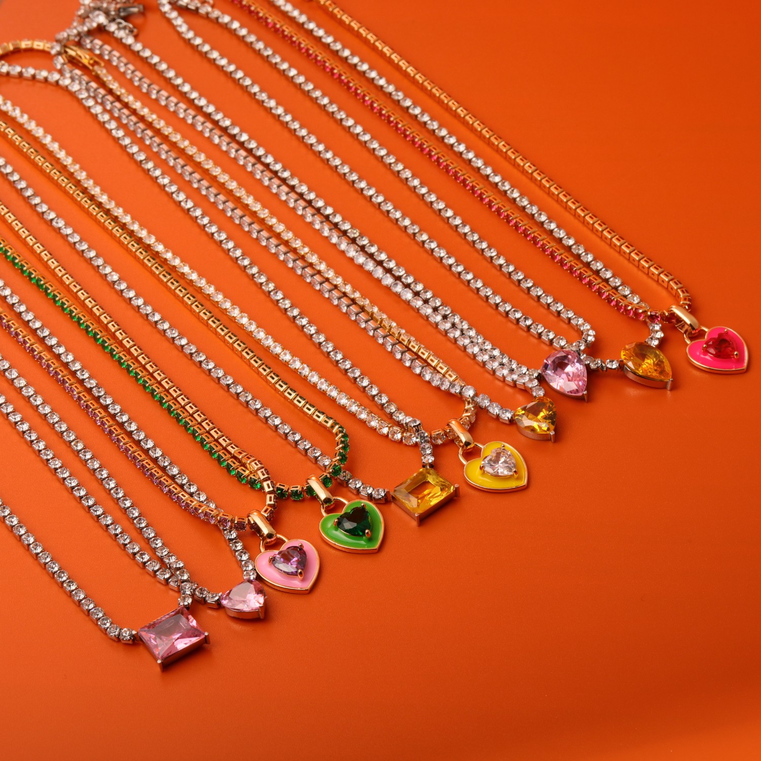 Copper Elegant Sweet Plating Inlay Heart Shape Zircon Pendant Necklace display picture 5