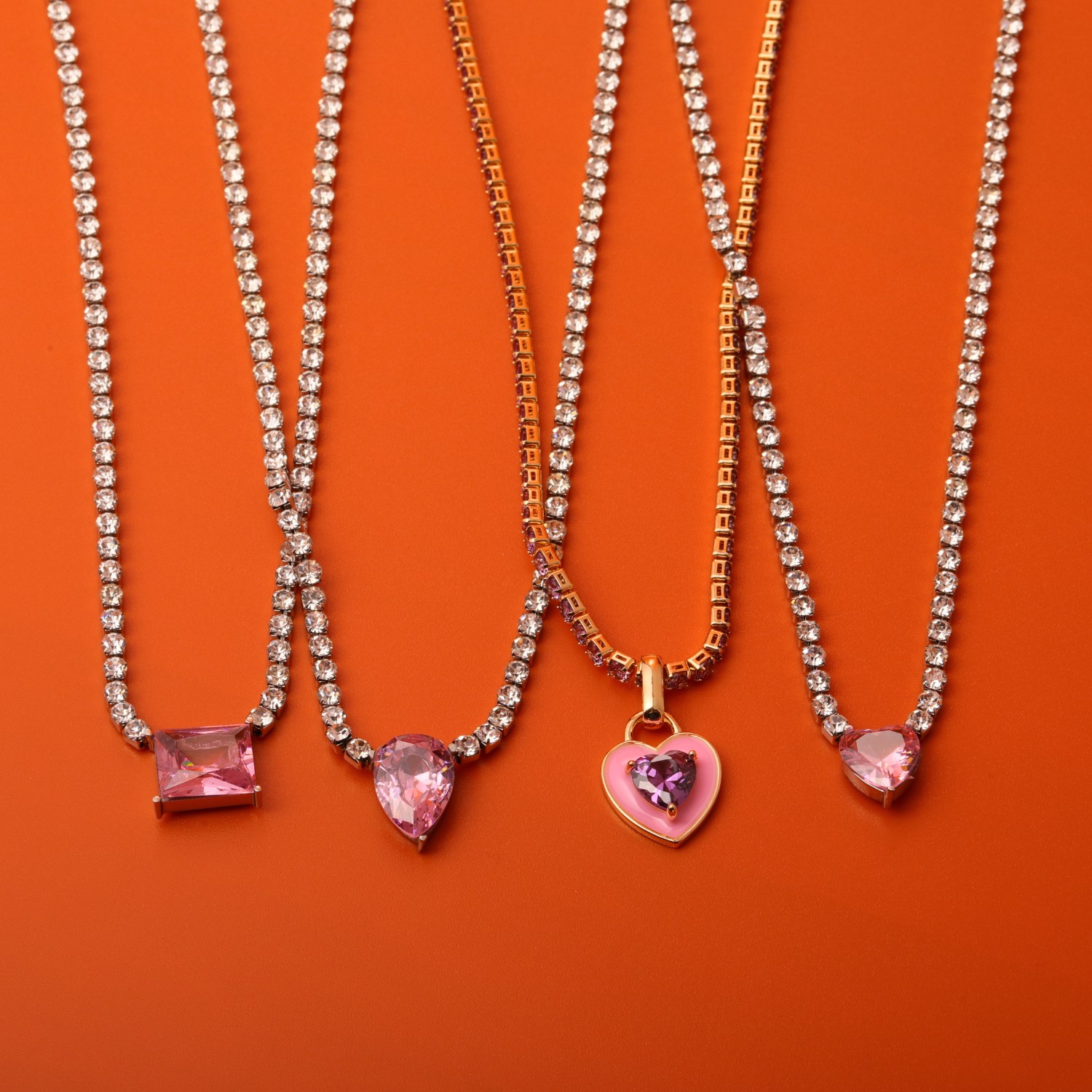Copper Elegant Sweet Plating Inlay Heart Shape Zircon Pendant Necklace display picture 9