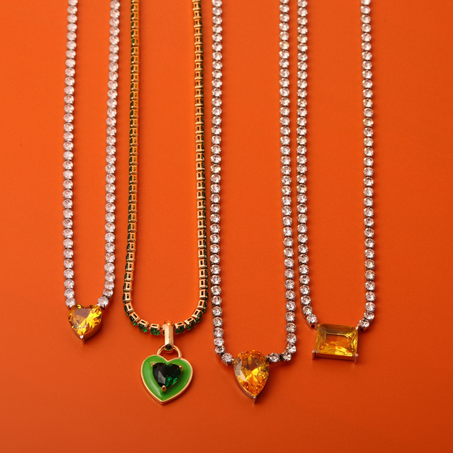 Copper Elegant Sweet Plating Inlay Heart Shape Zircon Pendant Necklace display picture 10