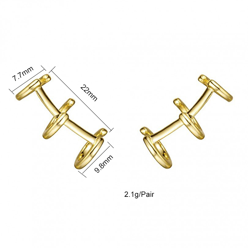 1 Paire Style Ig Style Simple Géométrique Placage Incruster Le Cuivre Zircon Plaqué Or 18k Boucles D'oreilles display picture 3