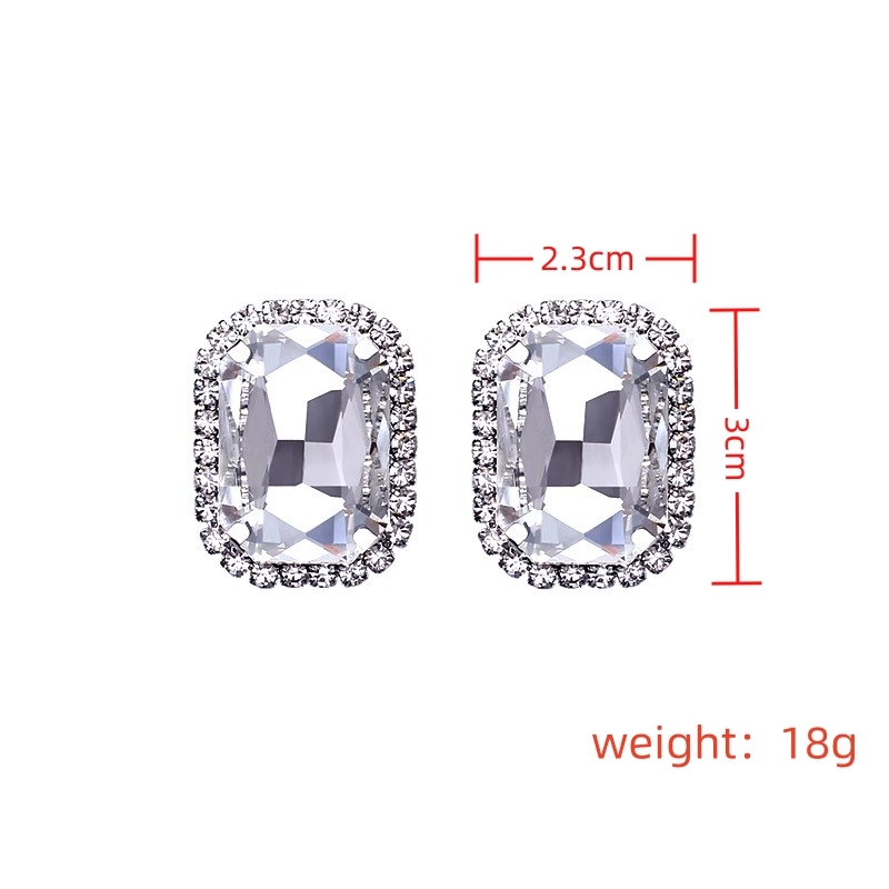 1 Par Casual Estilo Simple Color Sólido Enchapado Embutido Aleación Diamantes De Imitación Plateado Pendientes display picture 14