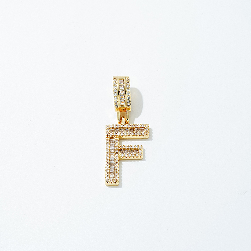 1 Piece 304 Stainless Steel Copper Zircon Gold Plated Letter display picture 22