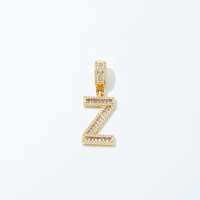 1 Piece 304 Stainless Steel Copper Zircon Gold Plated Letter display picture 18