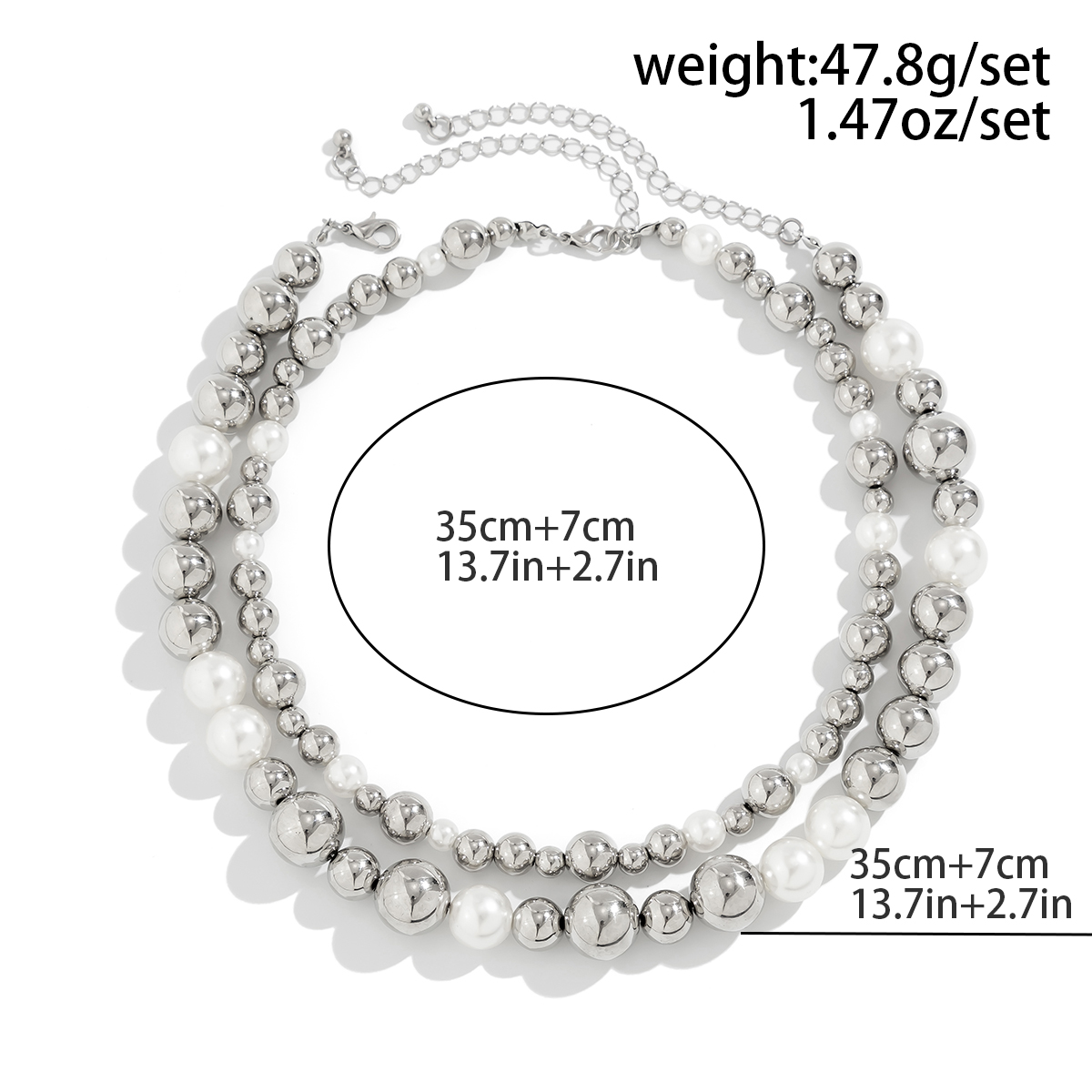 Exaggerated Punk Simple Style Round Imitation Pearl Women's Necklace display picture 1