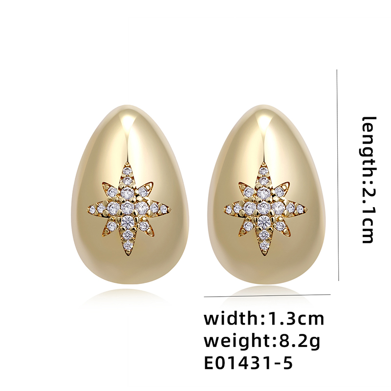 1 Pair Ig Style Simple Style Geometric Butterfly Plating Inlay Copper Zircon White Gold Plated Gold Plated Ear Studs display picture 14