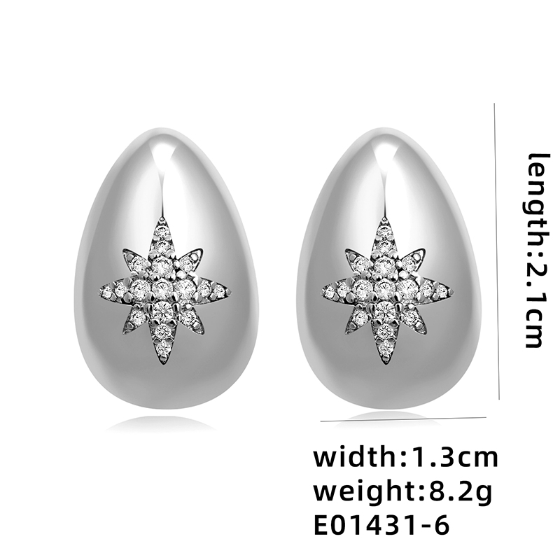 1 Pair Ig Style Simple Style Geometric Butterfly Plating Inlay Copper Zircon White Gold Plated Gold Plated Ear Studs display picture 11