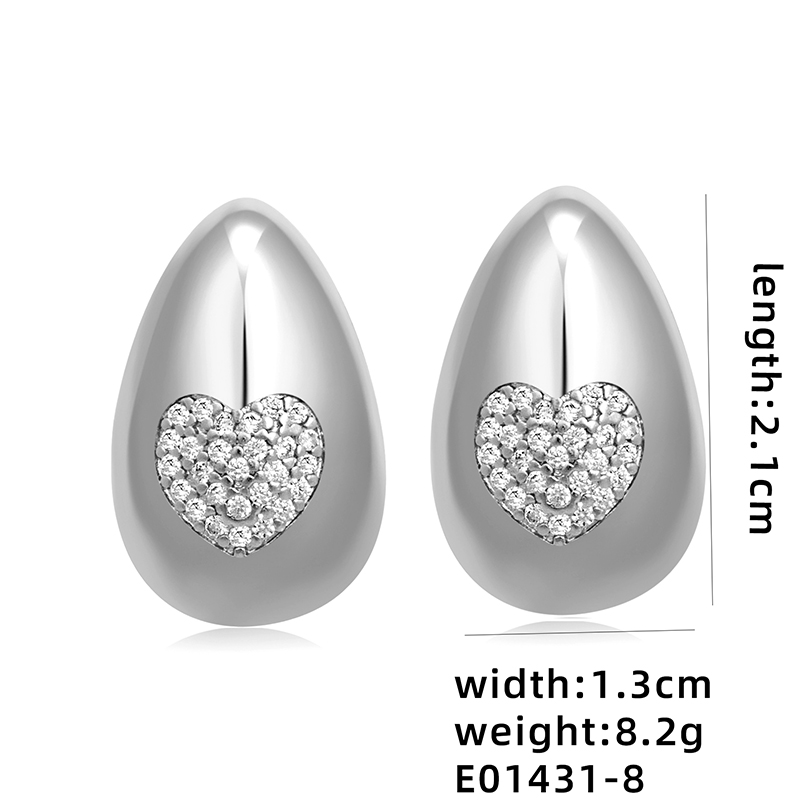 1 Pair Ig Style Simple Style Geometric Butterfly Plating Inlay Copper Zircon White Gold Plated Gold Plated Ear Studs display picture 10