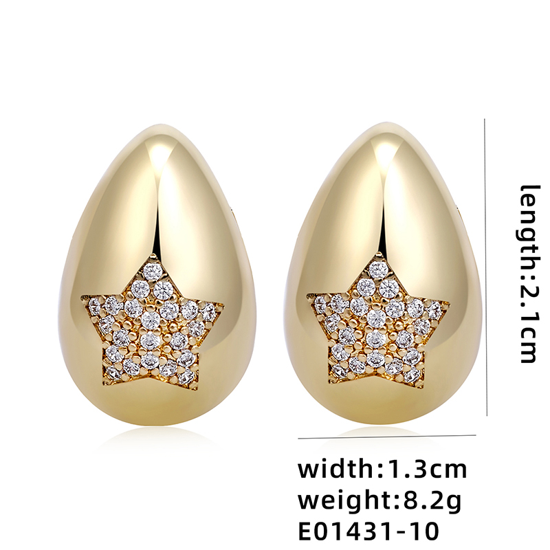 1 Pair Ig Style Simple Style Geometric Butterfly Plating Inlay Copper Zircon White Gold Plated Gold Plated Ear Studs display picture 20