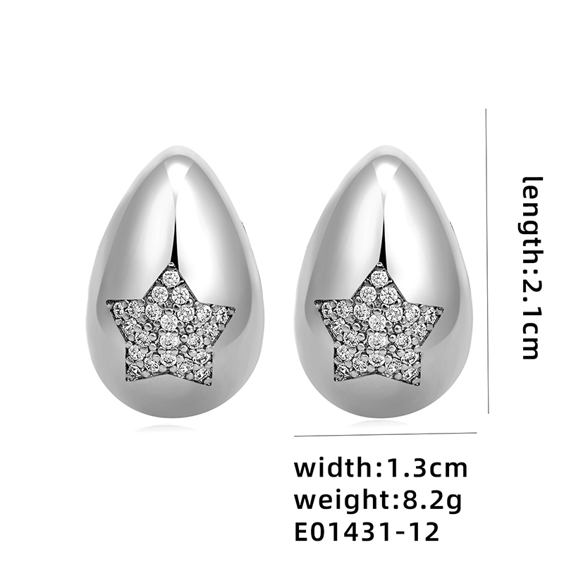 1 Pair Ig Style Simple Style Geometric Butterfly Plating Inlay Copper Zircon White Gold Plated Gold Plated Ear Studs display picture 17