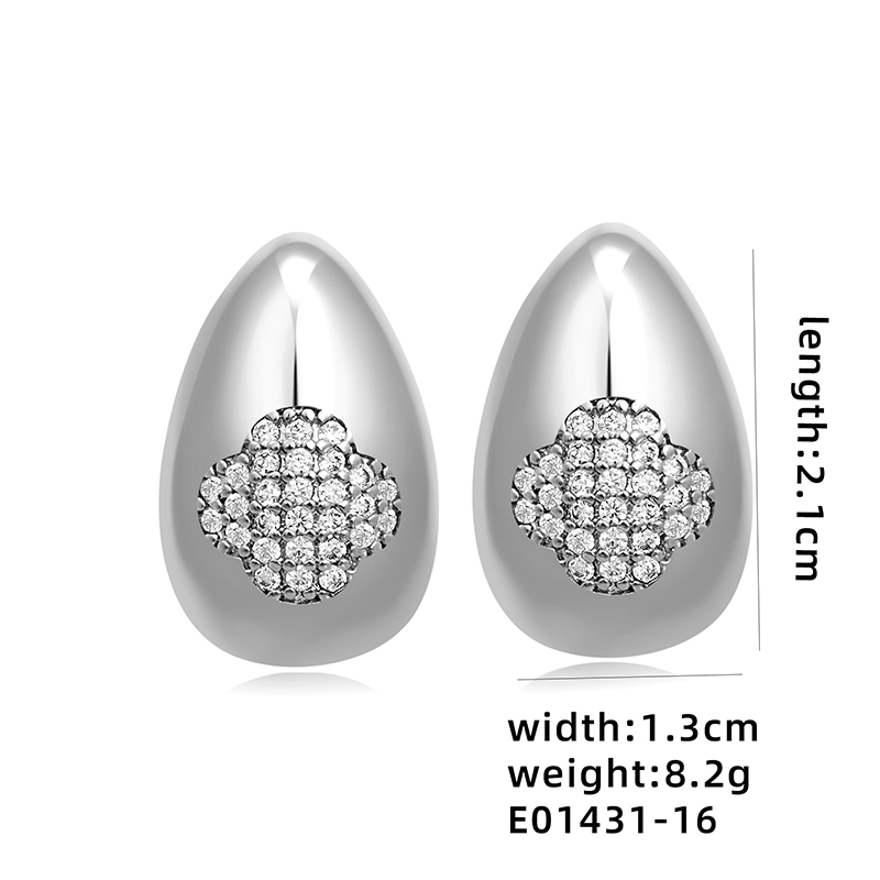 1 Pair Ig Style Simple Style Geometric Butterfly Plating Inlay Copper Zircon White Gold Plated Gold Plated Ear Studs display picture 13