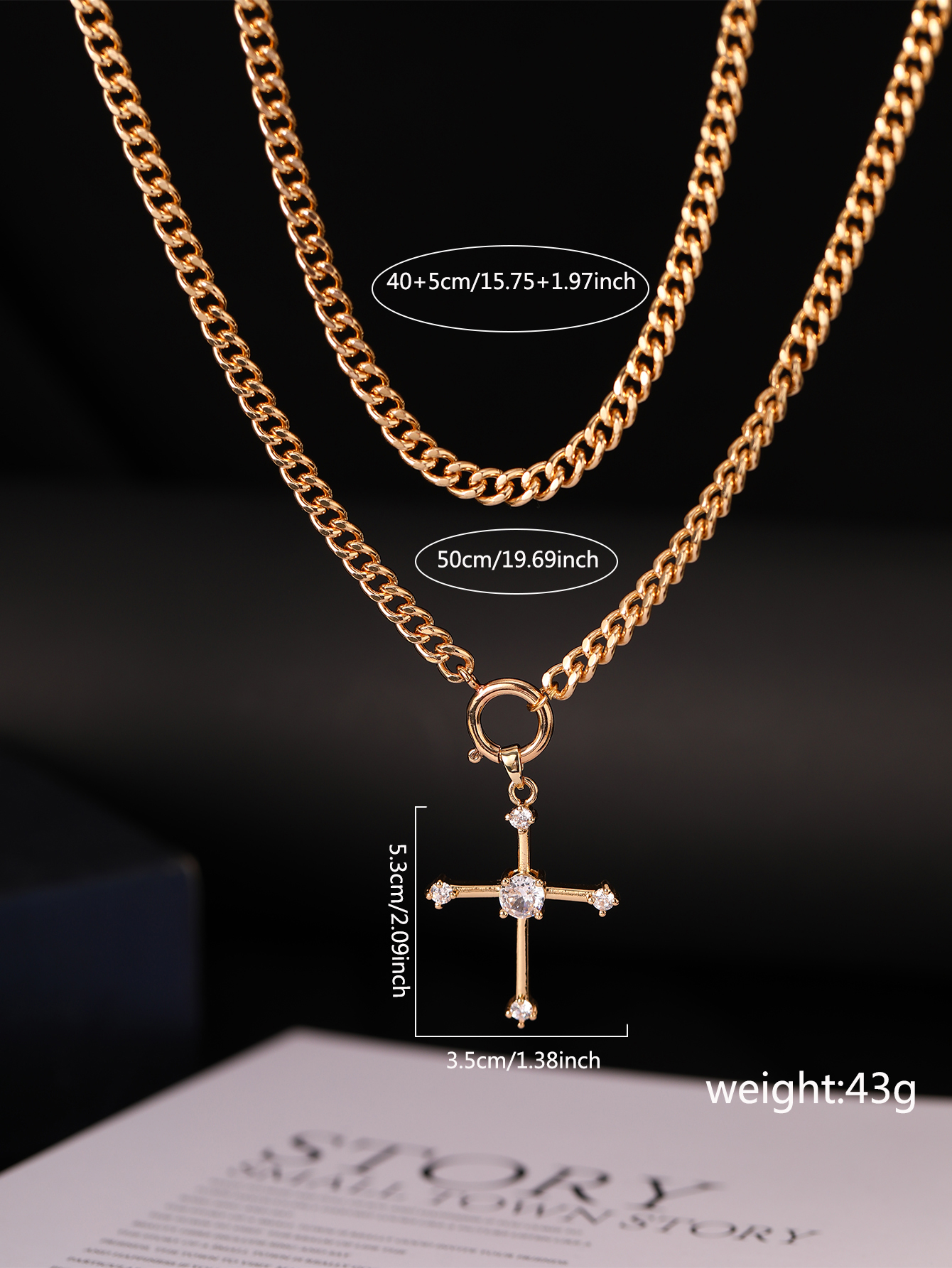 Wholesale Jewelry Vintage Style Cross Iron Copper Plating Pendant Necklace display picture 2