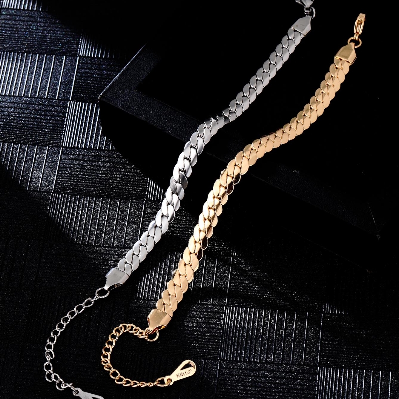 Hip-Hop Commute Solid Color 304 Stainless Steel Plating Chain K Gold Plated Rhodium Plated Men's Bracelets display picture 4