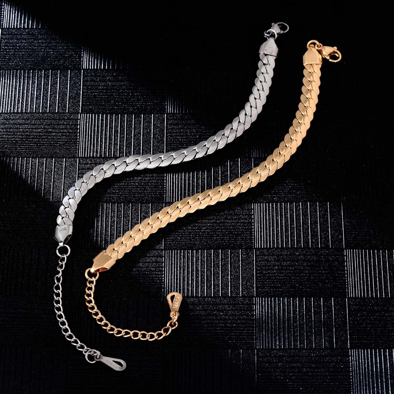 Hip-Hop Commute Solid Color 304 Stainless Steel Plating Chain K Gold Plated Rhodium Plated Men's Bracelets display picture 3