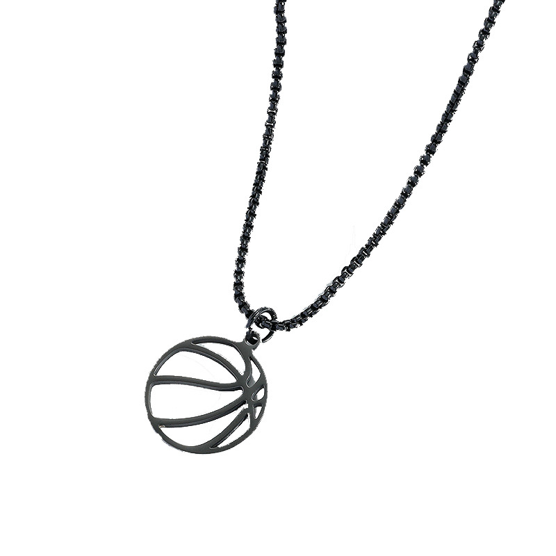 Wholesale Vintage Style Basketball Stainless Steel Pendant Necklace display picture 1