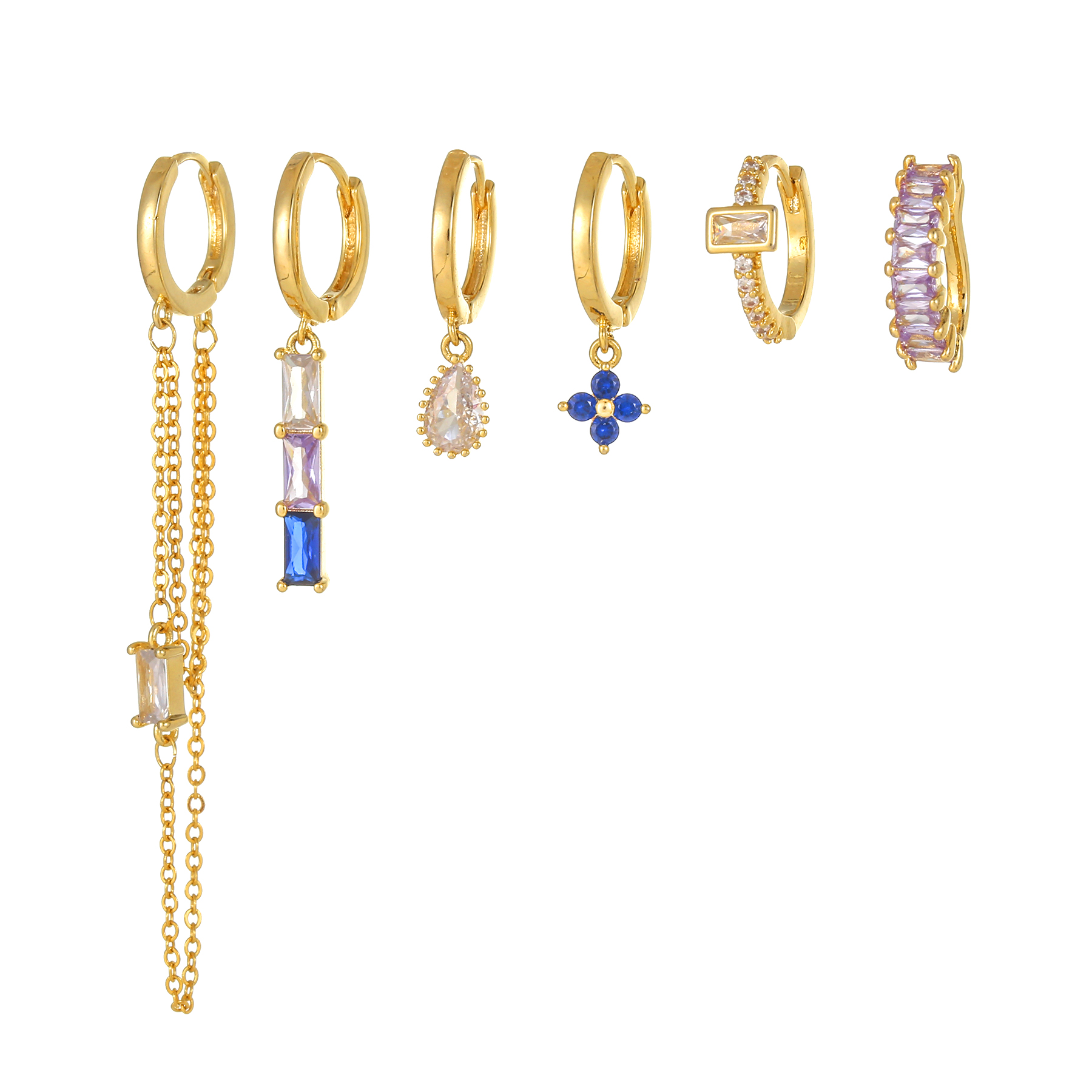 1 Set Elegant Cute Streetwear Tassel Flower Plating Inlay Brass Zircon 18k Gold Plated Silver Plated Earrings display picture 6