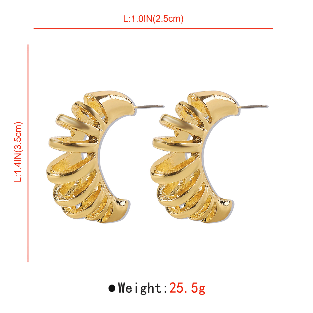 1 Pair Modern Style Simple Style Solid Color Alloy Ear Studs display picture 1