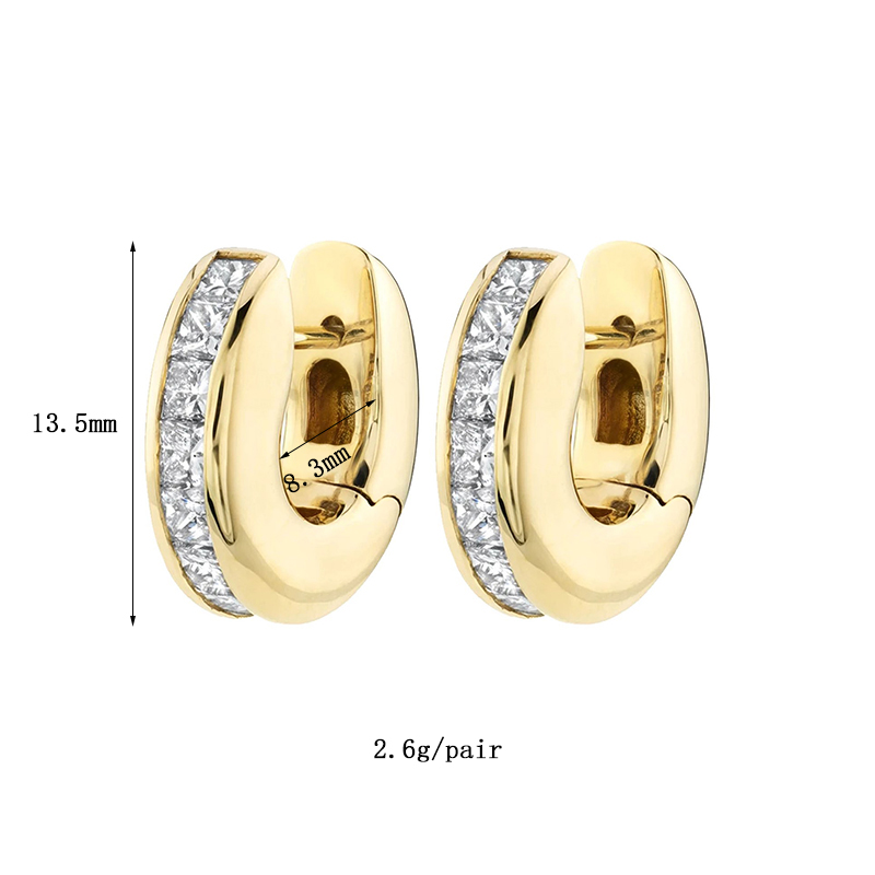 1 Paar Luxuriös Klassischer Stil Pentagramm Kreis Überzug Inlay Kupfer Zirkon 18 Karat Vergoldet Ohrringe display picture 11