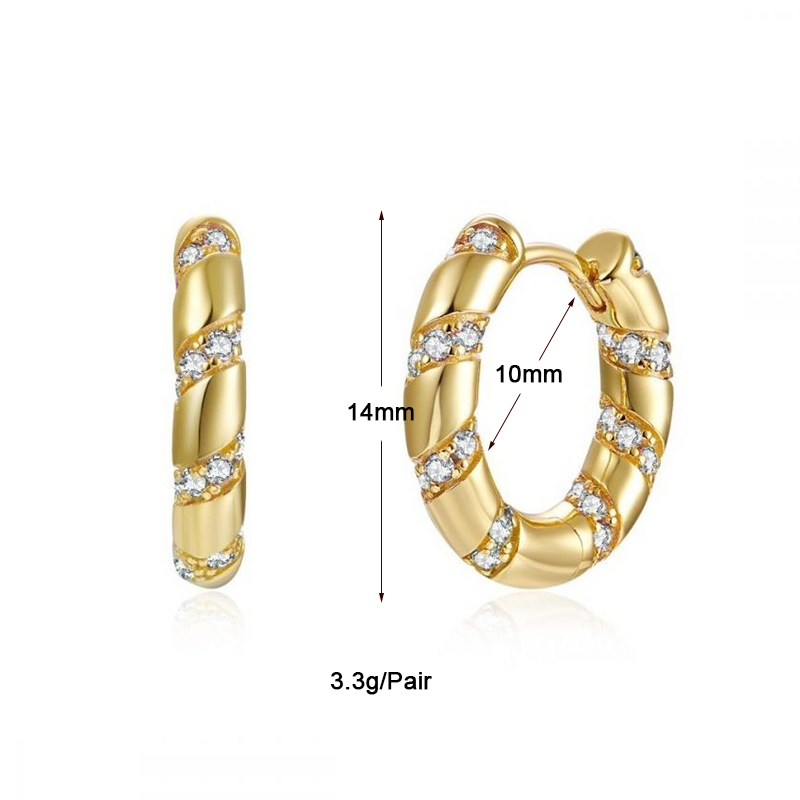 1 Paar Luxuriös Klassischer Stil Pentagramm Kreis Überzug Inlay Kupfer Zirkon 18 Karat Vergoldet Ohrringe display picture 12