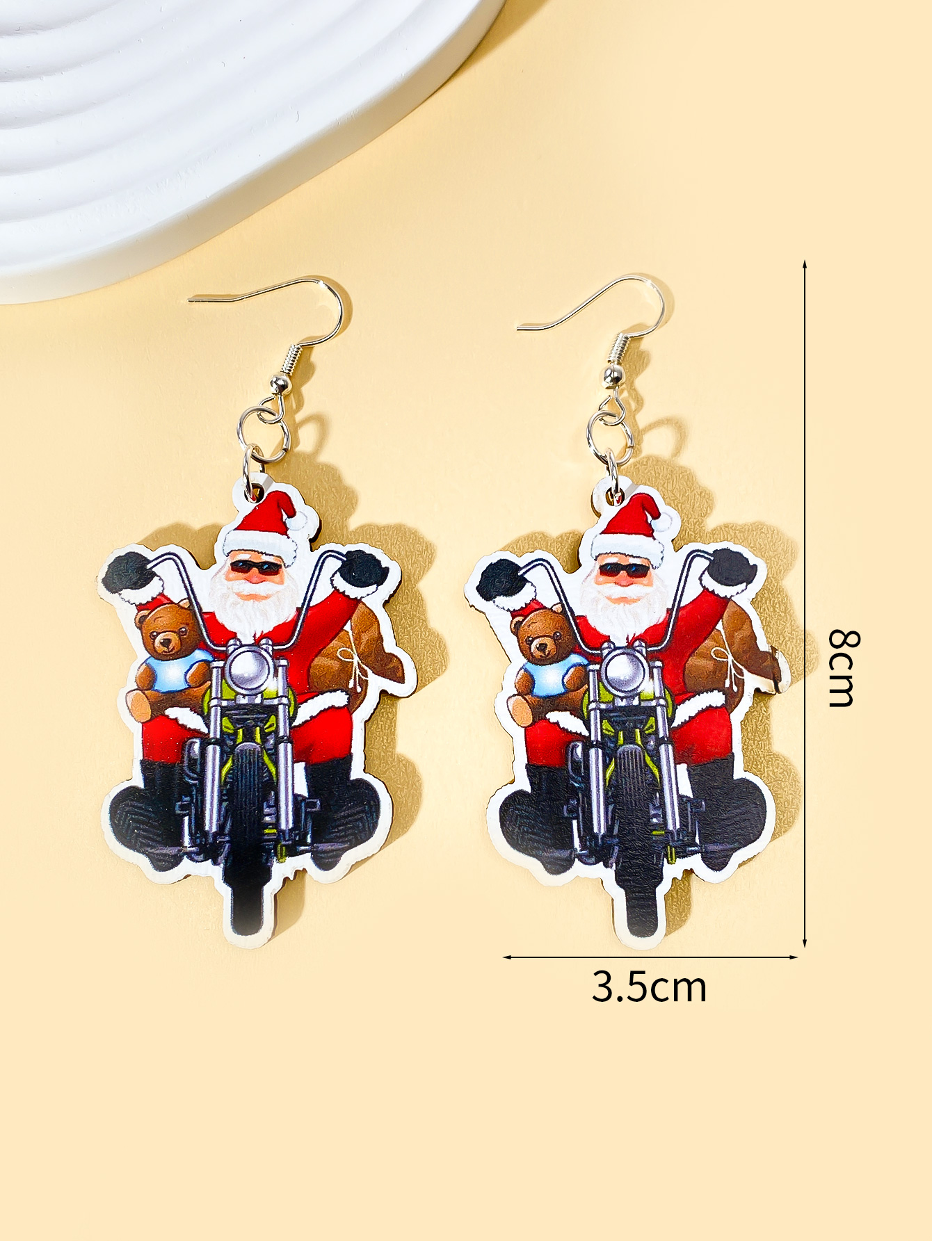 1 Pair Christmas Streetwear Animal Santa Claus Snowflake Wood Drop Earrings display picture 4