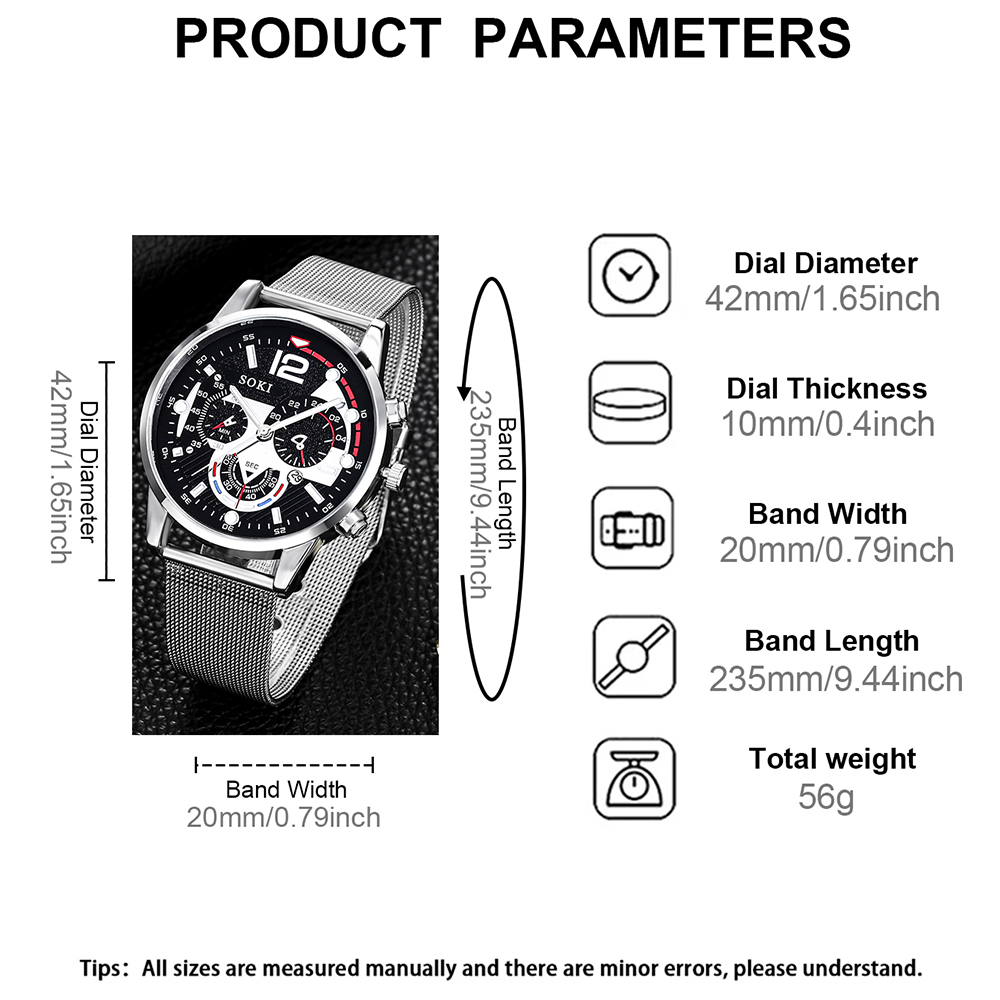 Casual Geometric Buckle Quartz Men's Watches display picture 8