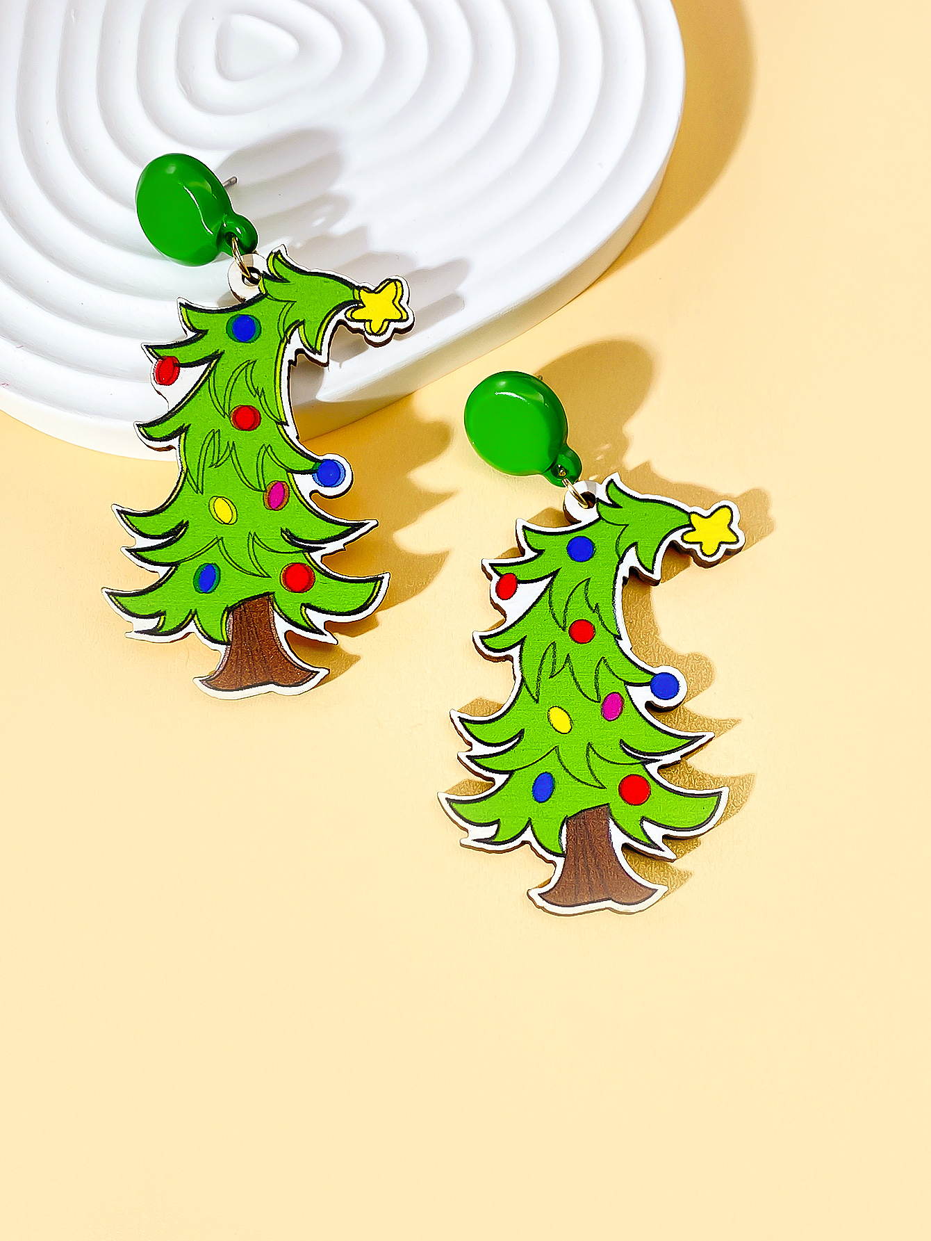 1 Pair Christmas Streetwear Animal Santa Claus Snowflake Wood Drop Earrings display picture 14