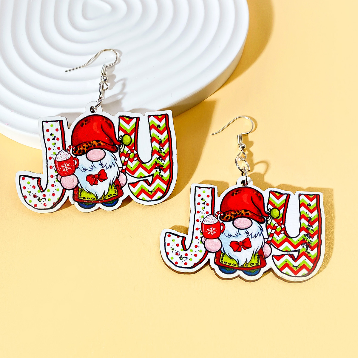 1 Pair Christmas Streetwear Animal Santa Claus Snowflake Wood Drop Earrings display picture 18