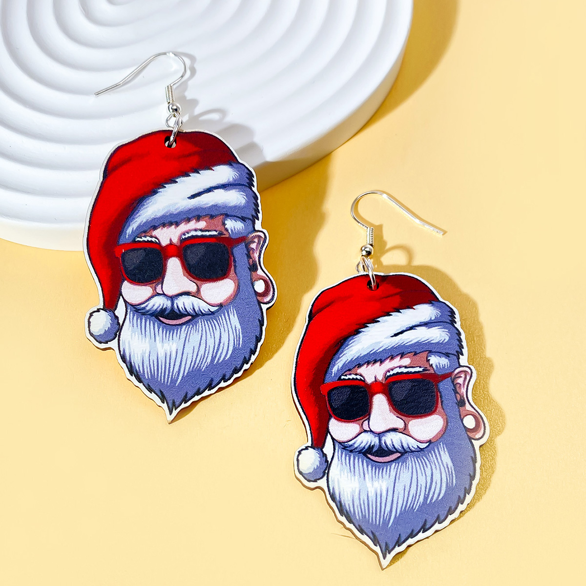 1 Pair Christmas Streetwear Animal Santa Claus Snowflake Wood Drop Earrings display picture 21