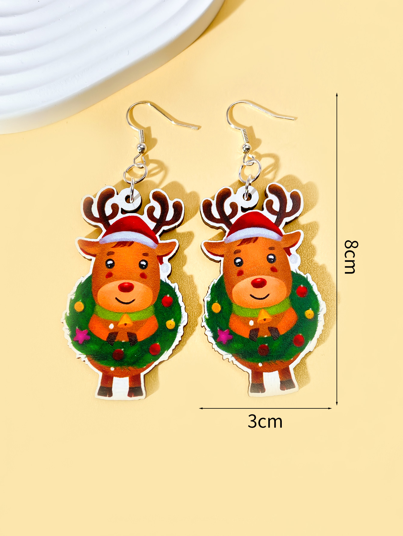 1 Pair Christmas Streetwear Animal Santa Claus Snowflake Wood Drop Earrings display picture 24