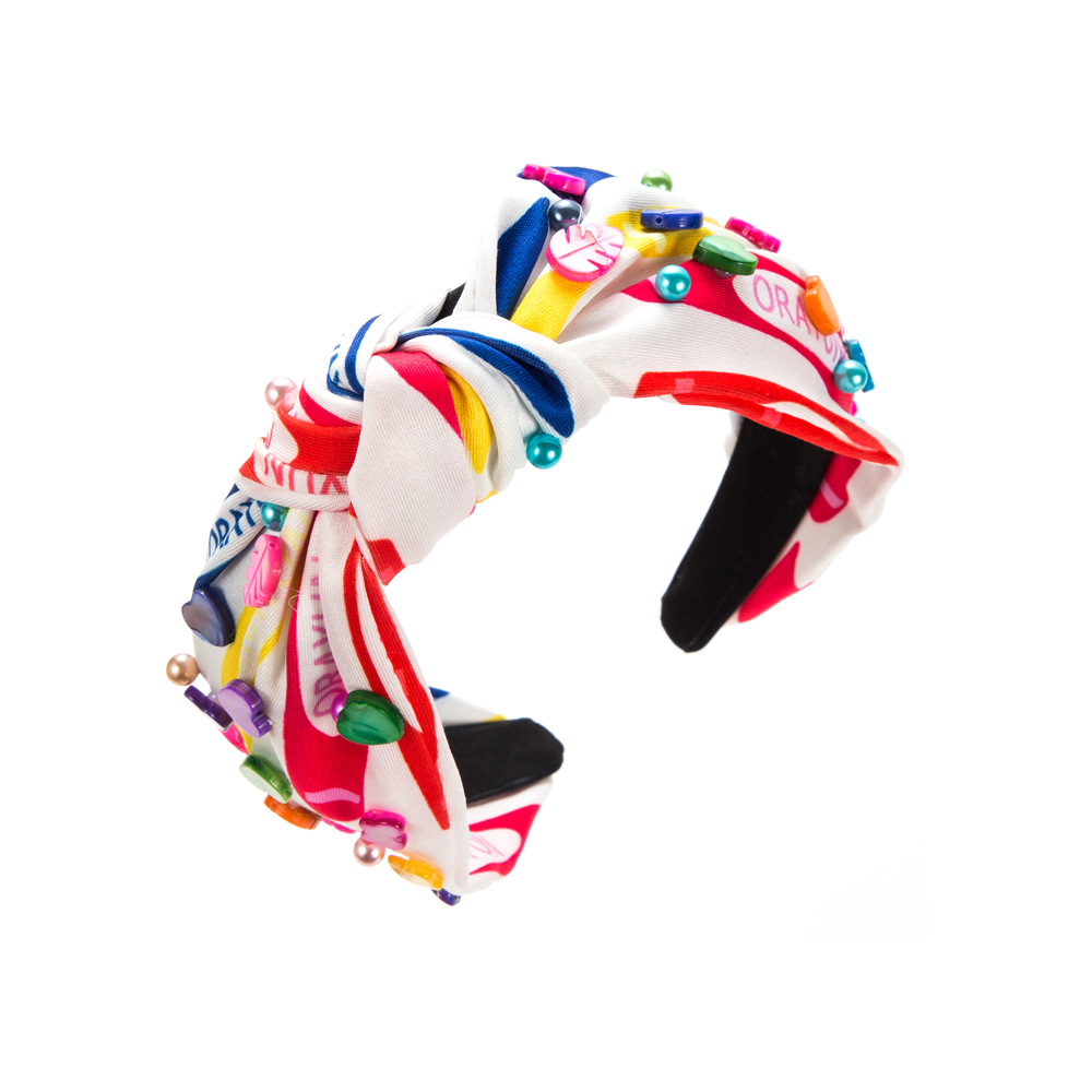 Casual Color Block Leaves Flower Cloth Printing And Dyeing Inlay Resin Beads Hair Band display picture 10