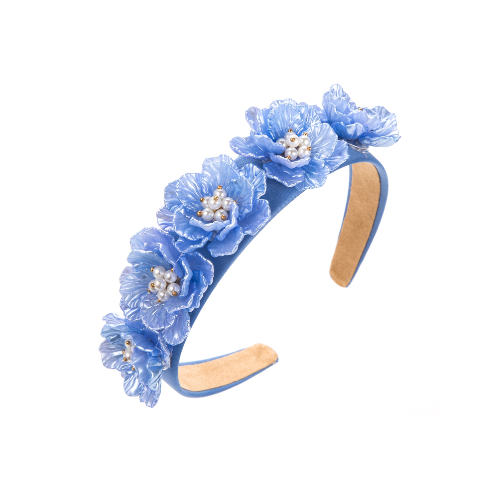 Elegant Luxurious Flower Cloth Inlay Pearl Hair Band display picture 8
