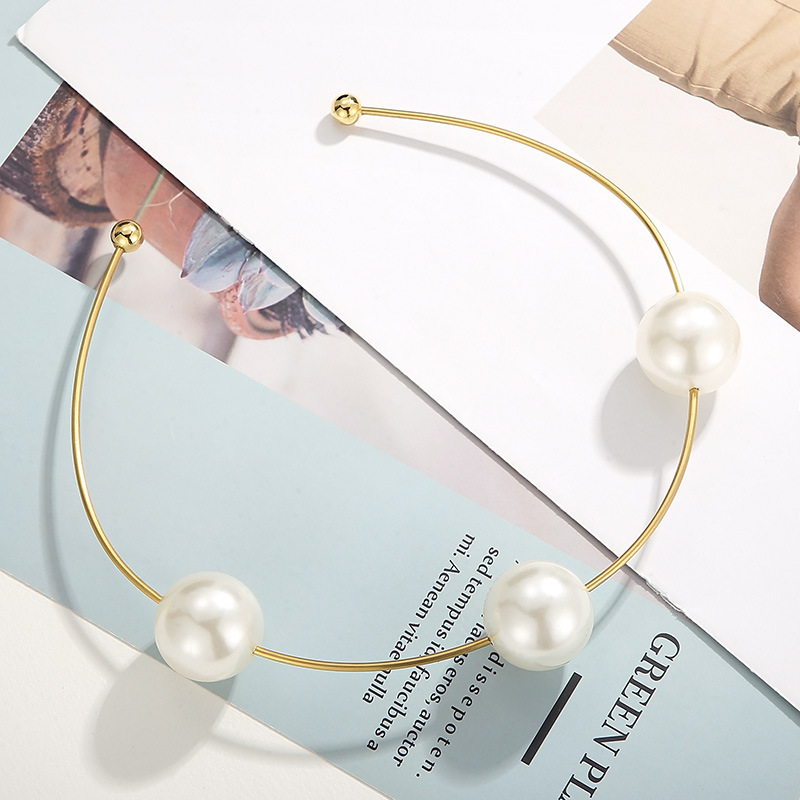 Großhandel Basic Runden Titan Stahl Perlen Halsband display picture 1