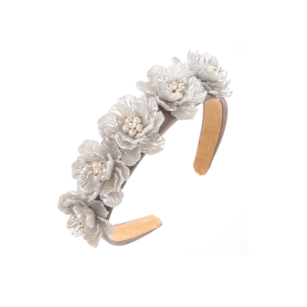 Elegant Luxurious Flower Cloth Inlay Pearl Hair Band display picture 6