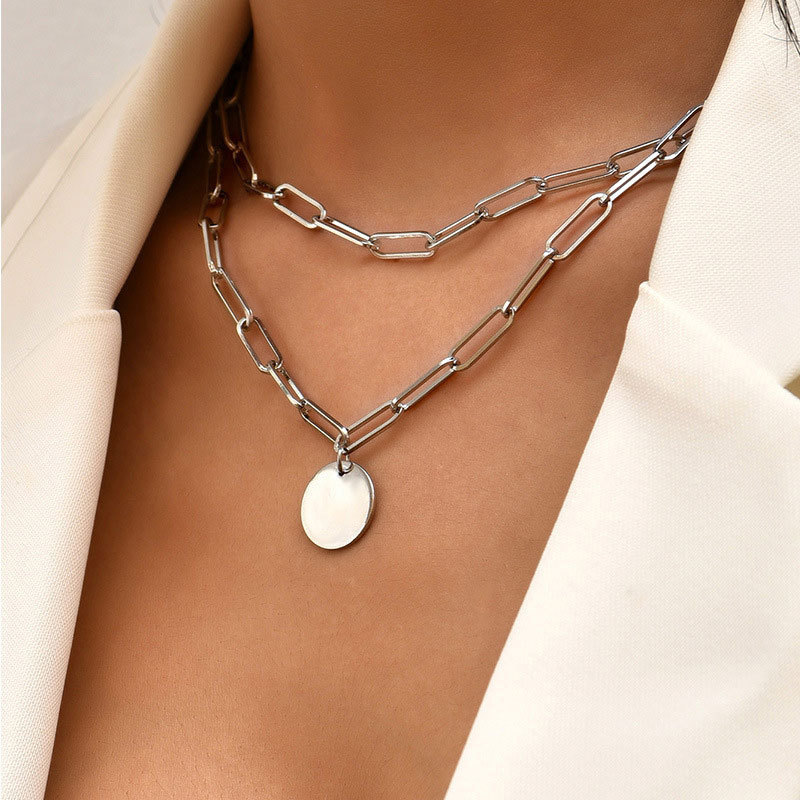 Elegant Streetwear Geometric Alloy Gold Plated Silver Plated Women's Layered Necklaces display picture 7