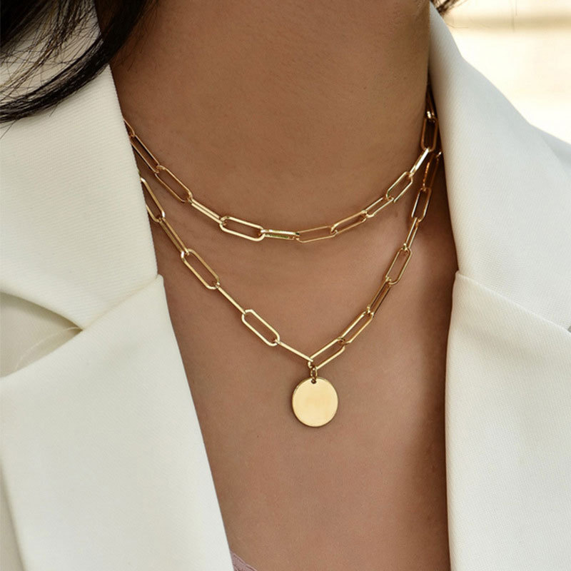 Elegant Streetwear Geometric Alloy Gold Plated Silver Plated Women's Layered Necklaces display picture 2
