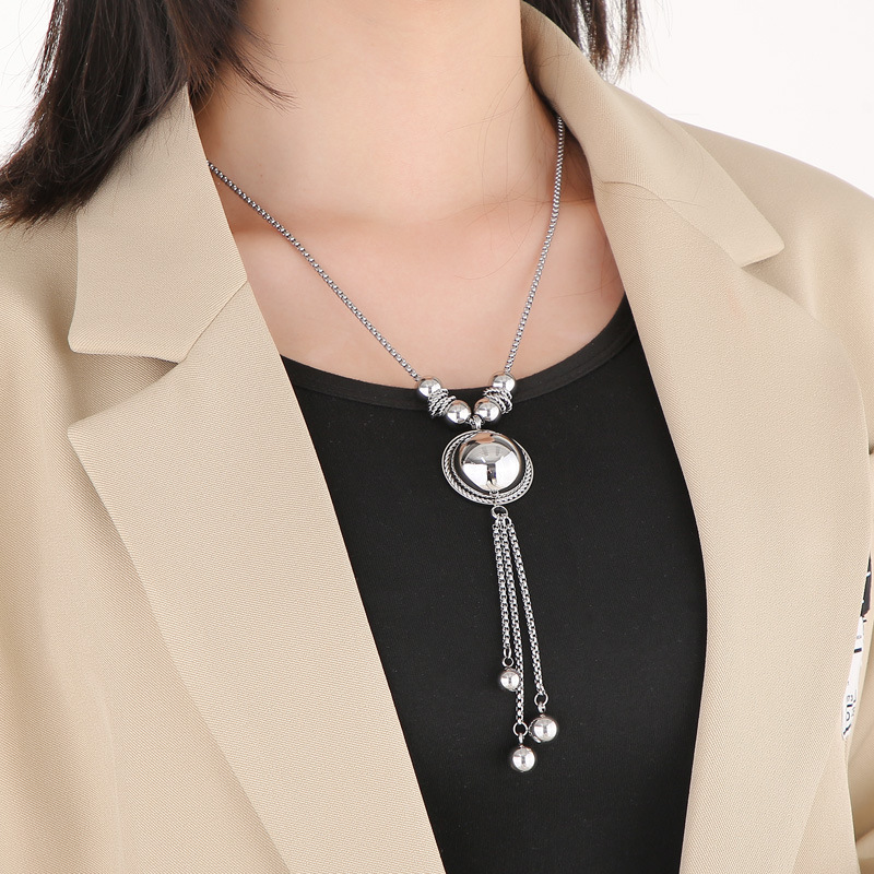 Wholesale Simple Style Commute Solid Color Stainless Steel Titanium Steel Sweater Chain display picture 4