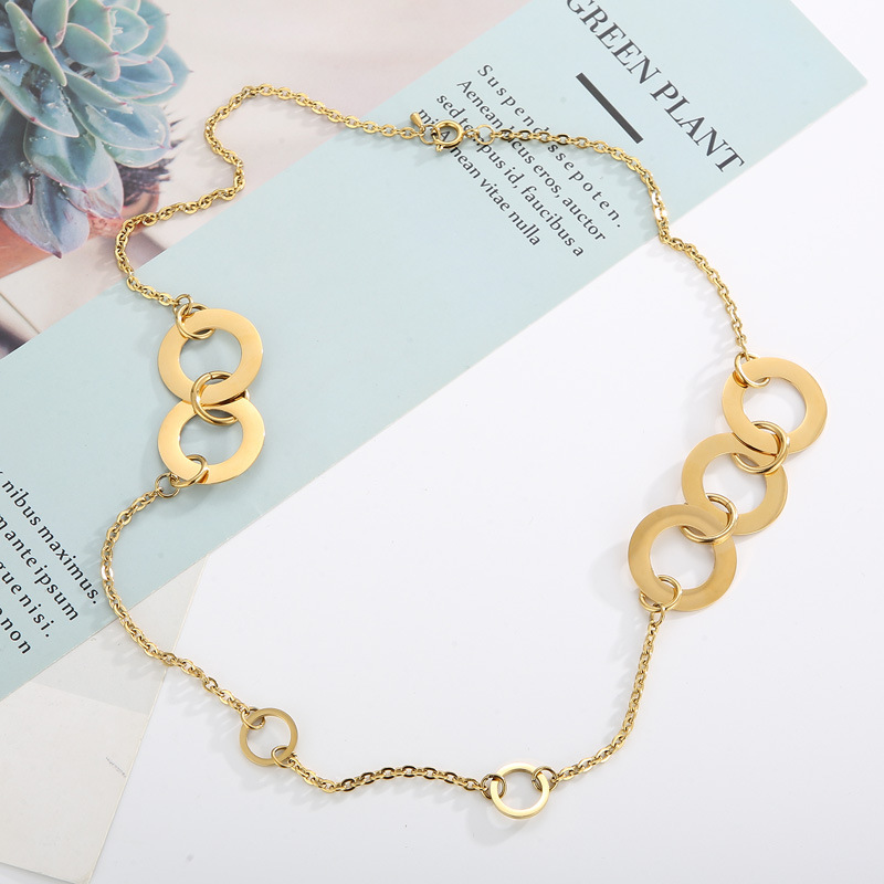 Titanium Steel 18K Gold Plated Simple Style Plating Solid Color Necklace display picture 1