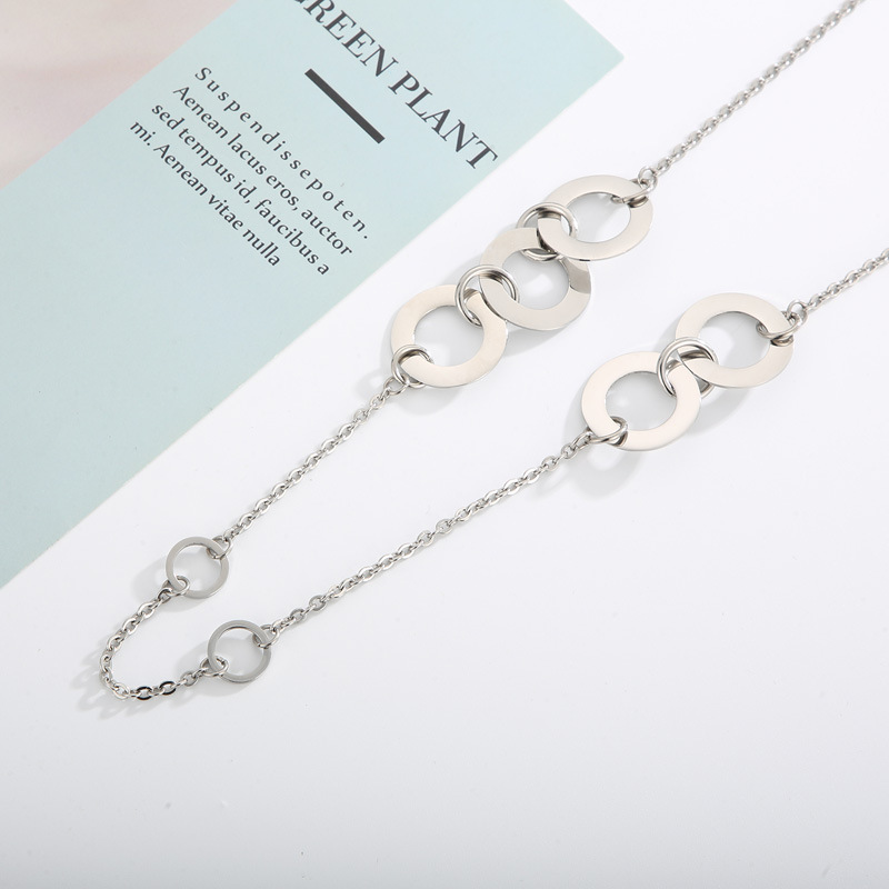 Titanium Steel 18K Gold Plated Simple Style Plating Solid Color Necklace display picture 2