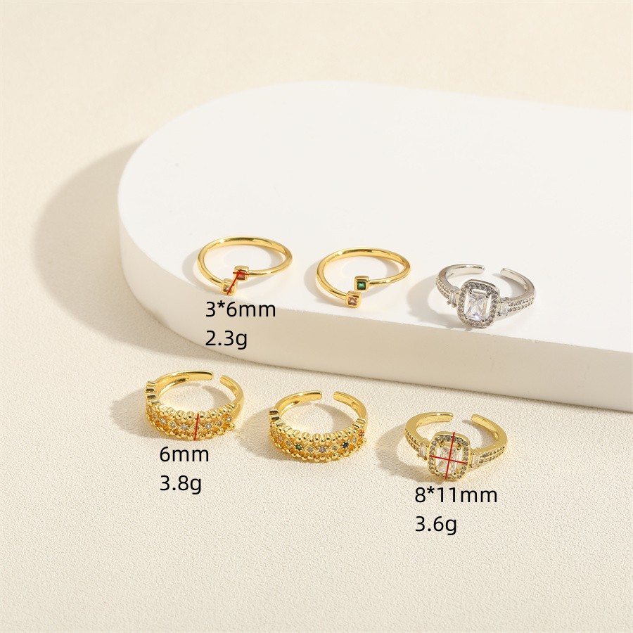 Elegant Oval Copper Plating Inlay Zircon 14k Gold Plated Open Rings display picture 7